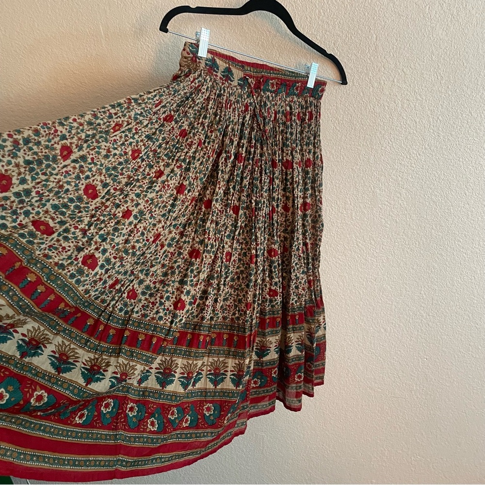 Vintage Y2K Boho Floral Womens Maxi Skirt